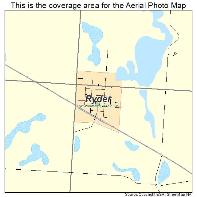 Ryder, ND location map 