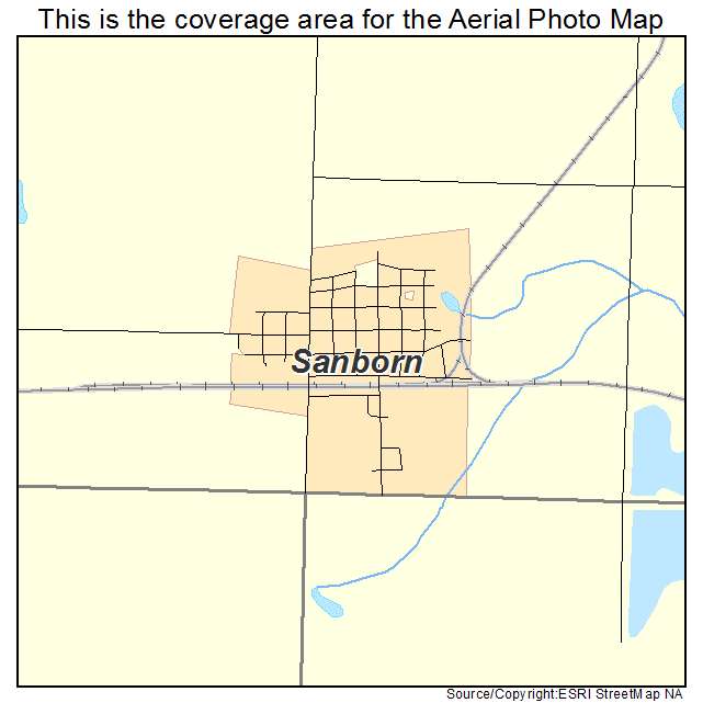 Sanborn, ND location map 