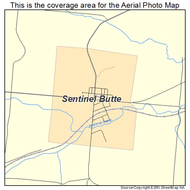 Sentinel Butte, ND location map 