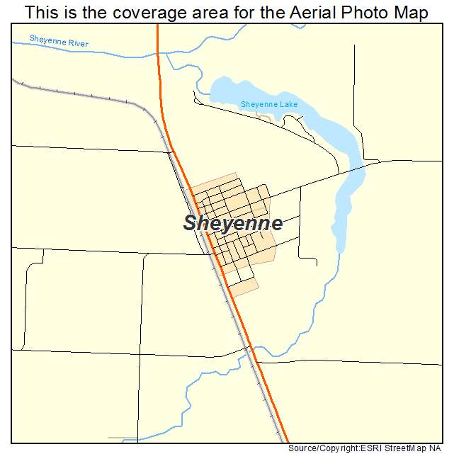 Sheyenne, ND location map 