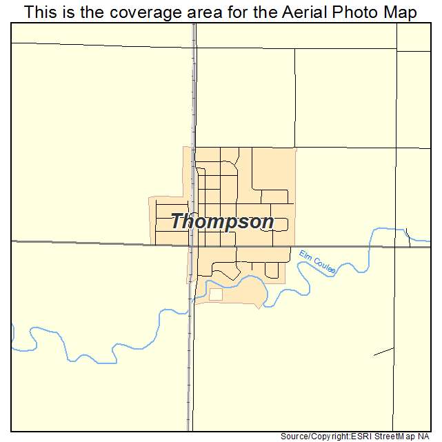 Thompson, ND location map 