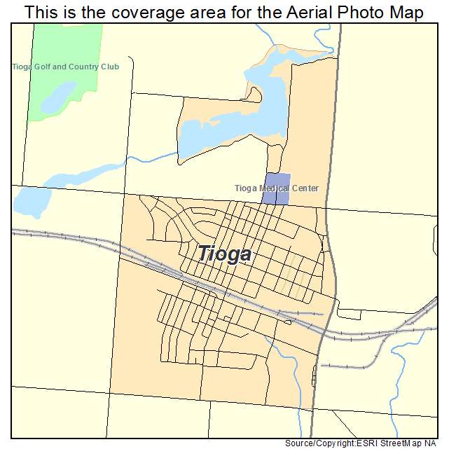 Tioga, ND location map 