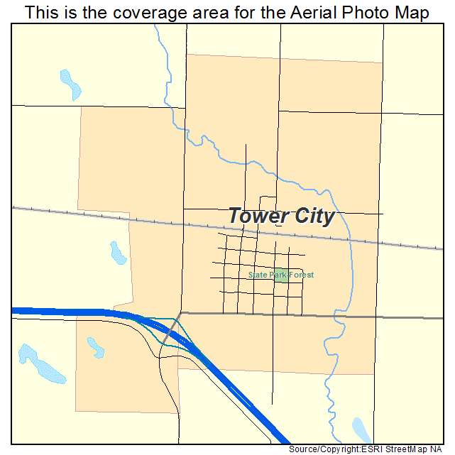 Tower City, ND location map 