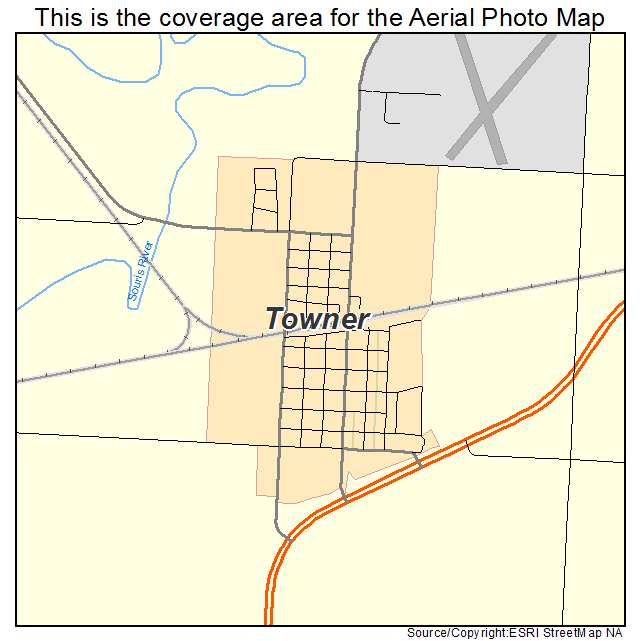 Towner, ND location map 