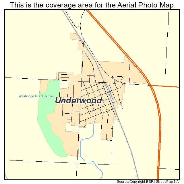 Underwood, ND location map 