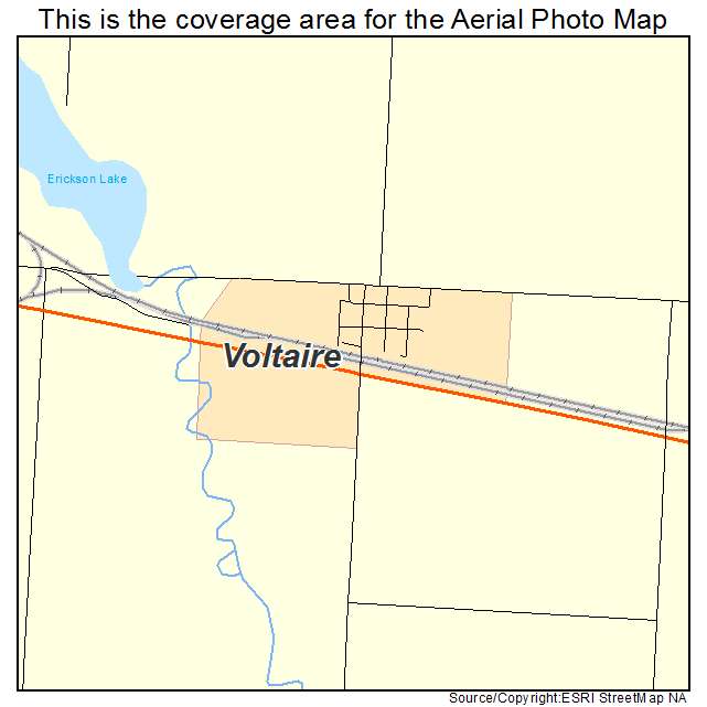 Voltaire, ND location map 