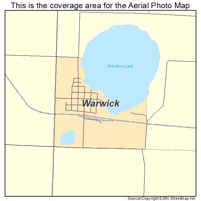 Warwick, ND location map 