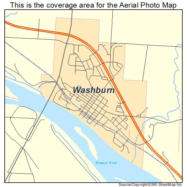Washburn, ND location map 