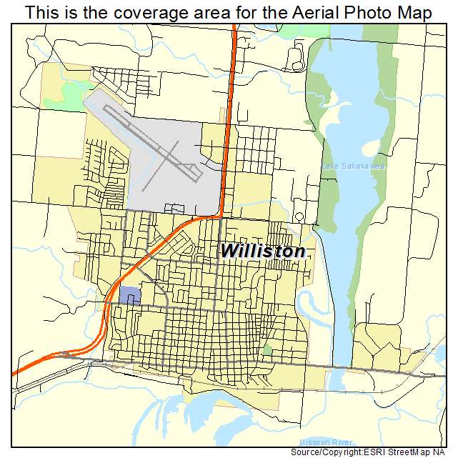 Williston, ND location map 