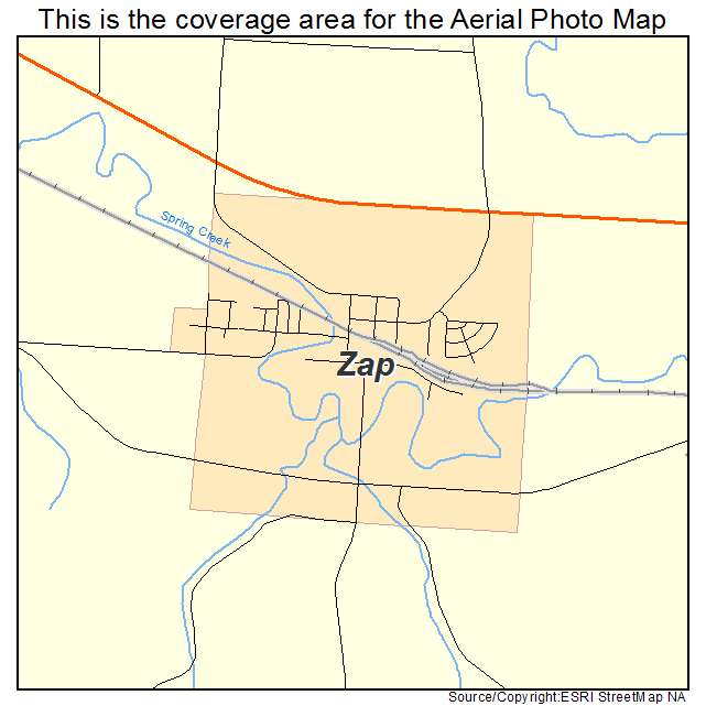 Zap, ND location map 