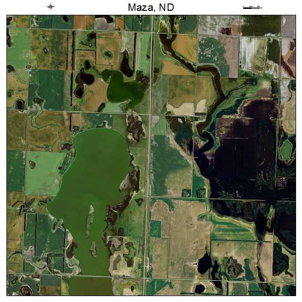 Maza, ND air photo map