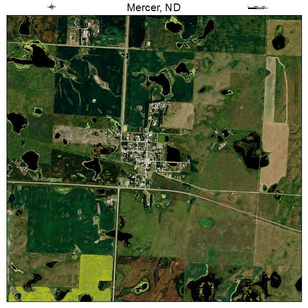 Mercer, ND air photo map