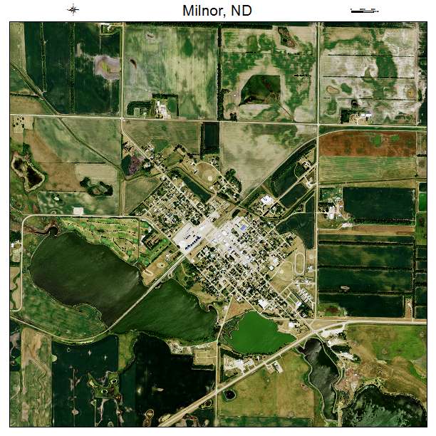 Milnor, ND air photo map