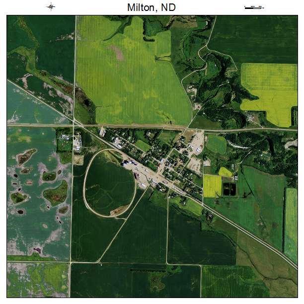 Milton, ND air photo map