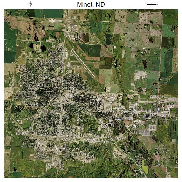 Minot, ND air photo map