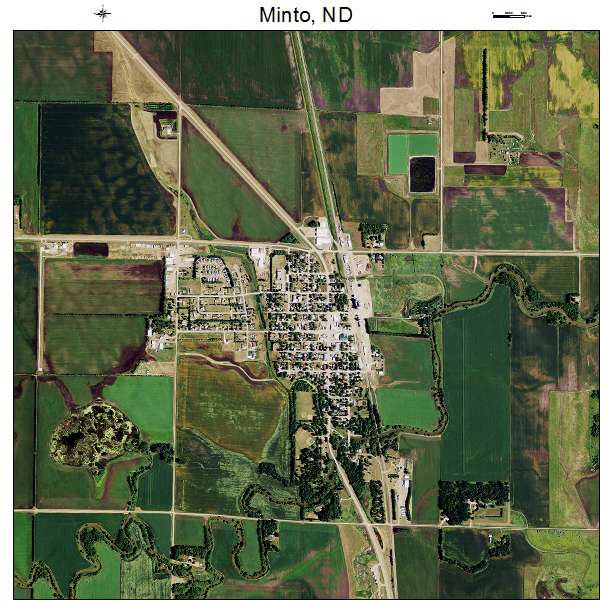 Minto, ND air photo map
