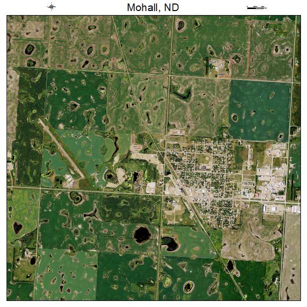 Mohall, ND air photo map