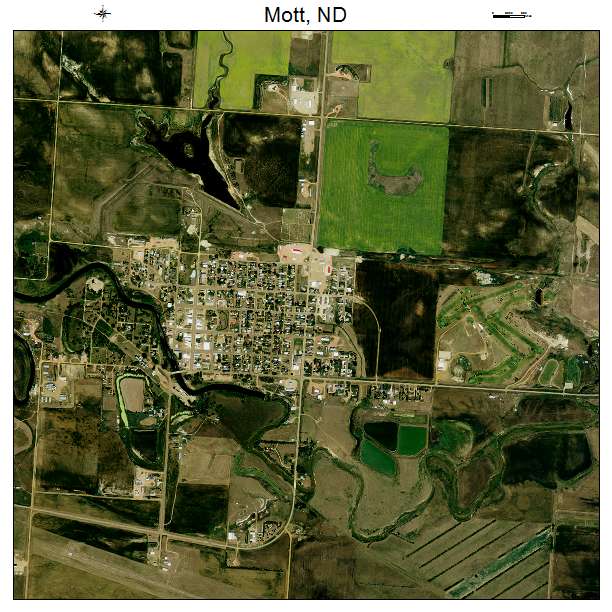 Mott, ND air photo map