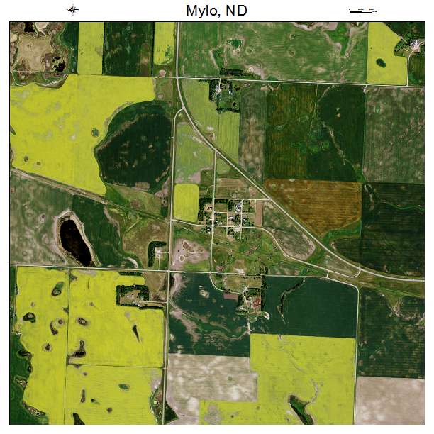 Mylo, ND air photo map