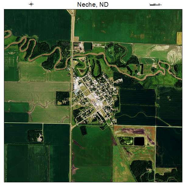 Neche, ND air photo map