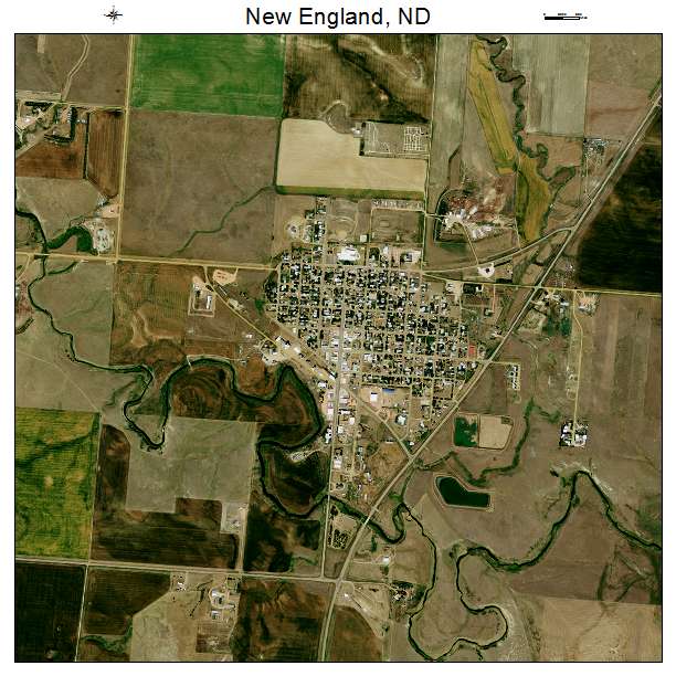 New England, ND air photo map