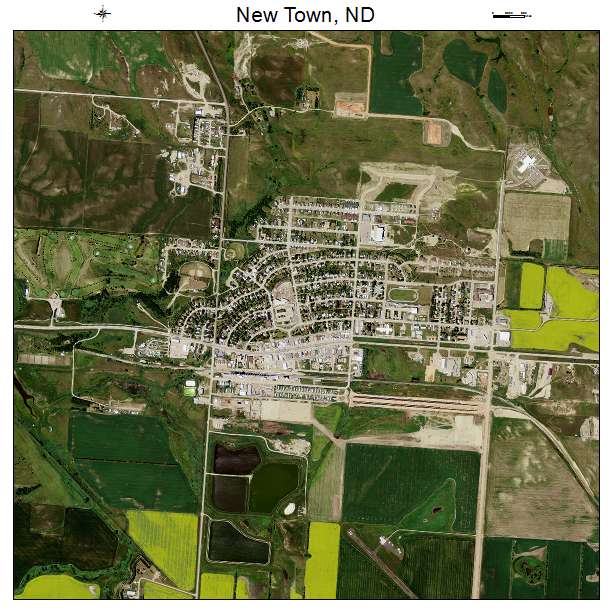 New Town, ND air photo map