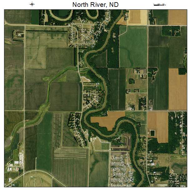 North River, ND air photo map