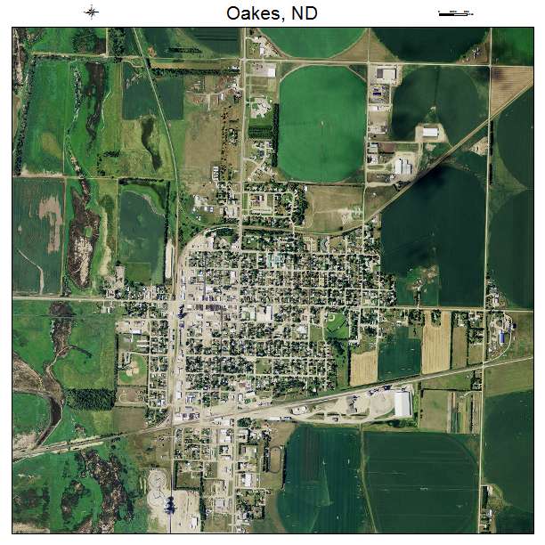 Oakes, ND air photo map