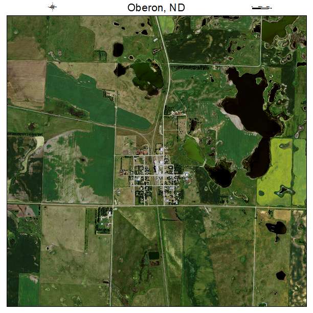 Oberon, ND air photo map