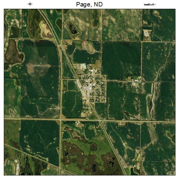 Page, ND air photo map