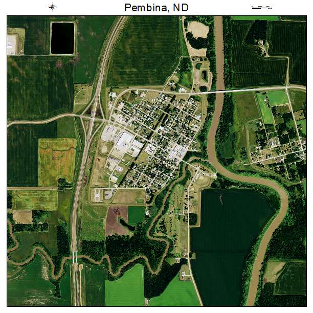 Pembina, ND air photo map