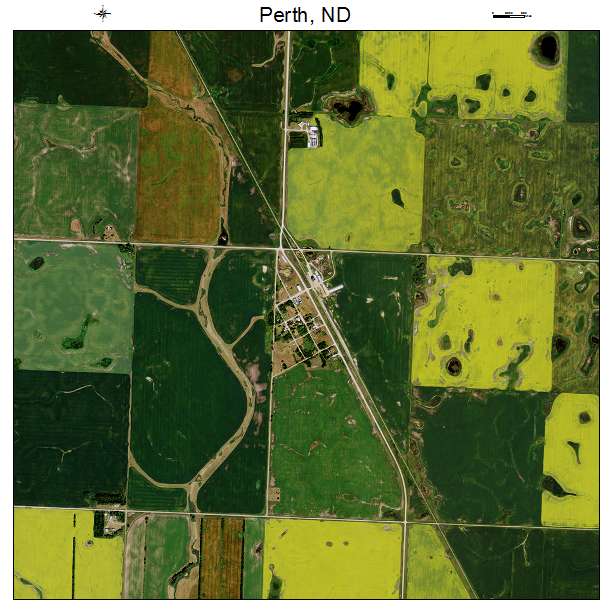 Perth, ND air photo map