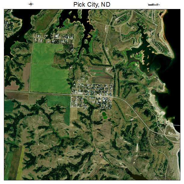 Aerial Photography Map of Pick City, ND North Dakota