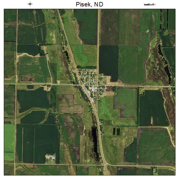 Pisek, ND air photo map