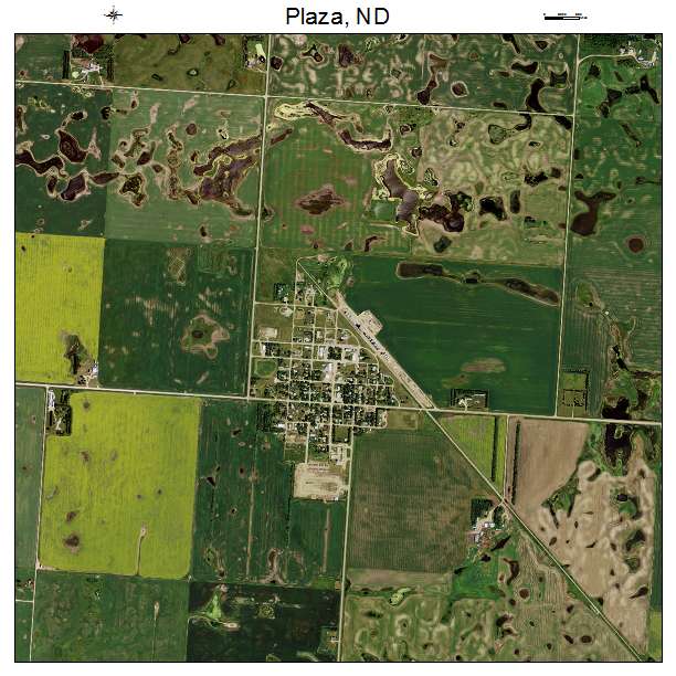 Plaza, ND air photo map