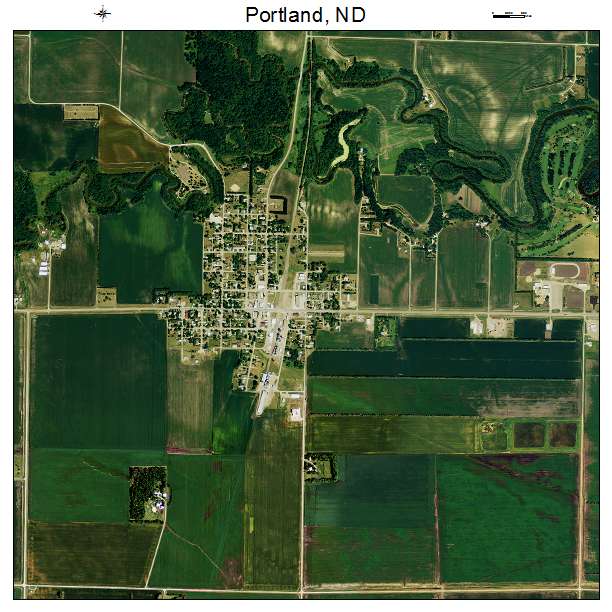 Portland, ND air photo map