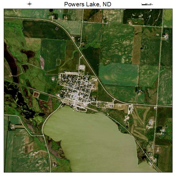 Powers Lake, ND air photo map