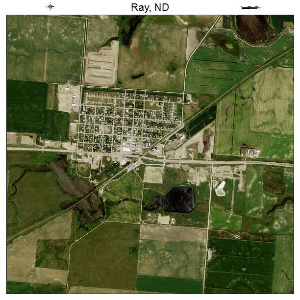 Ray, ND air photo map