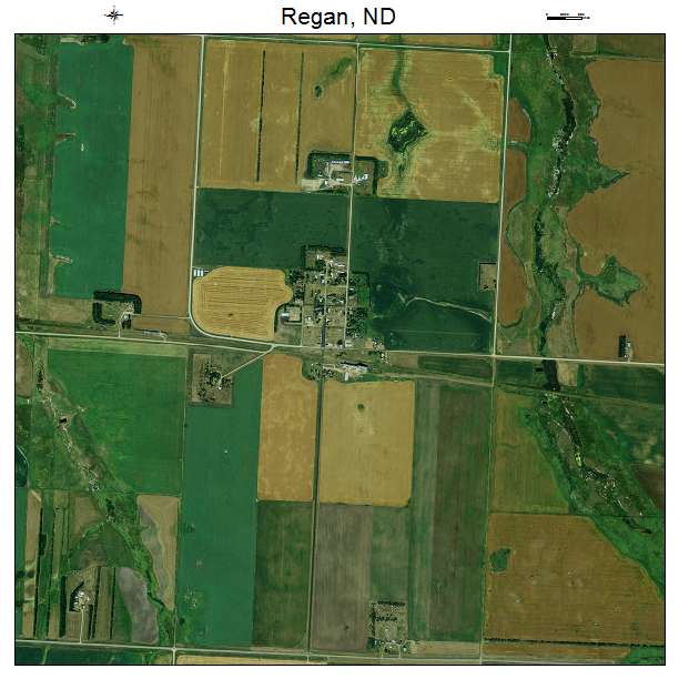 Regan, ND air photo map