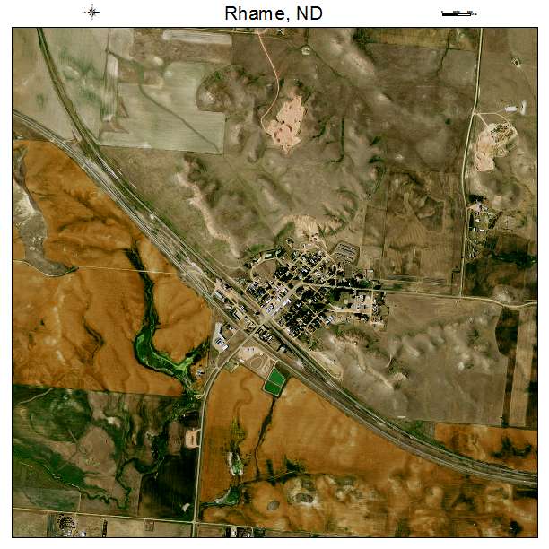 Rhame, ND air photo map