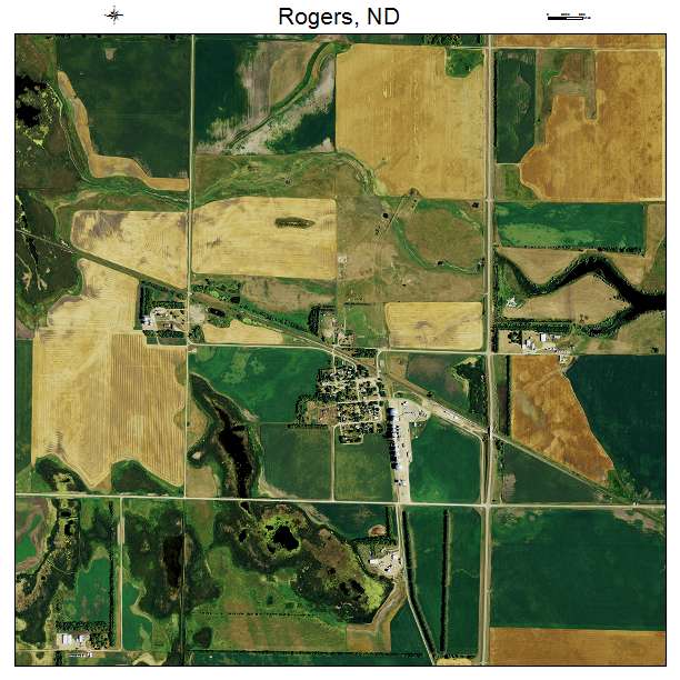 Rogers, ND air photo map