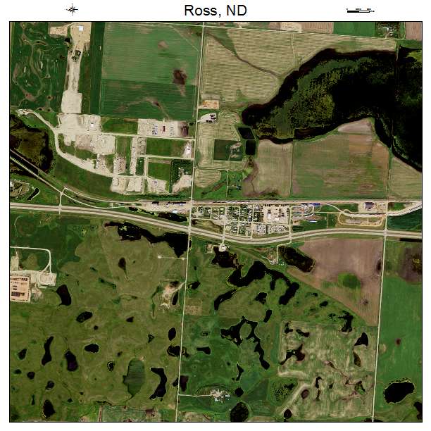 Ross, ND air photo map