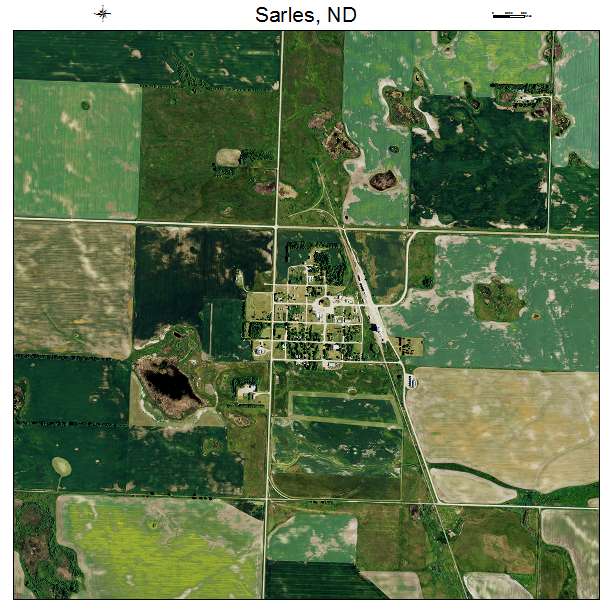 Sarles, ND air photo map