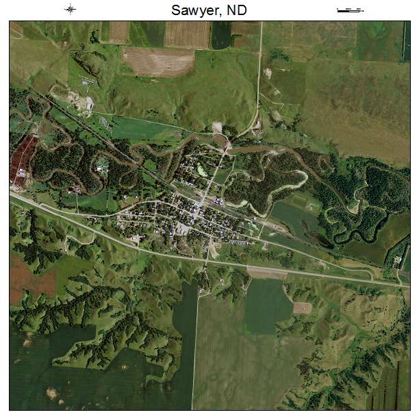 Sawyer, ND air photo map