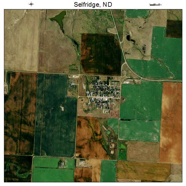 Selfridge, ND air photo map