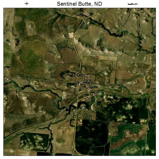 Sentinel Butte, ND air photo map