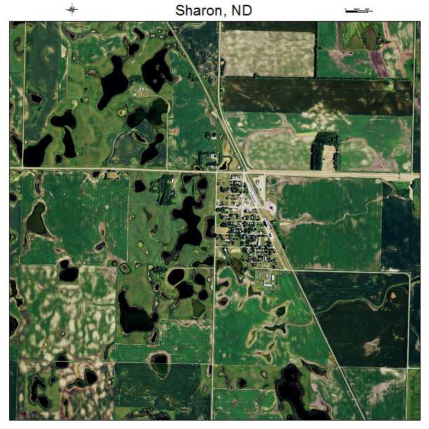 Sharon, ND air photo map