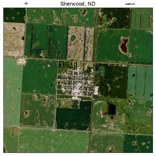 Sherwood, ND air photo map