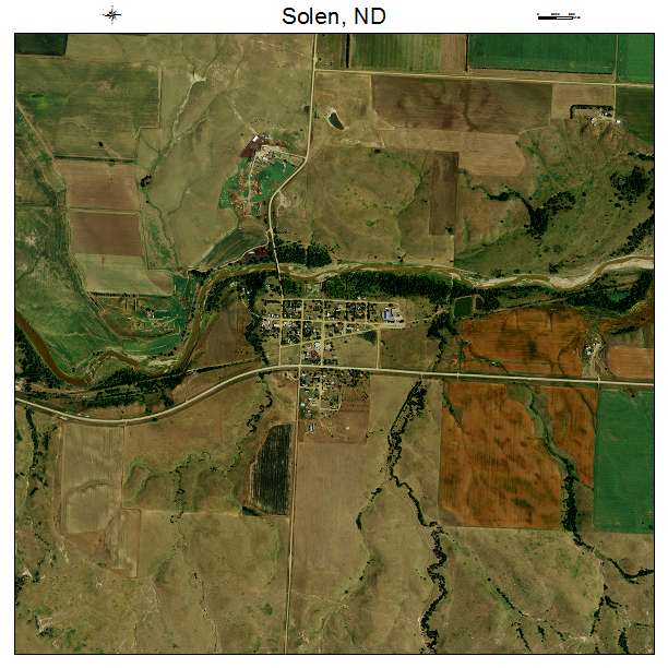 Solen, ND air photo map