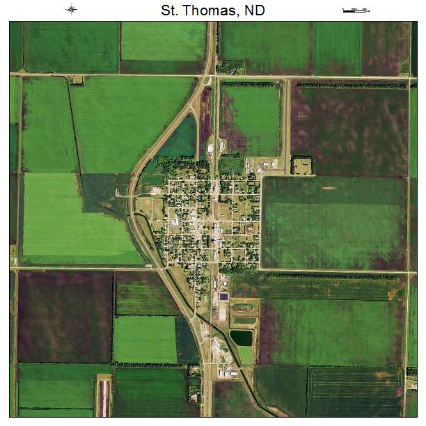 St Thomas, ND air photo map